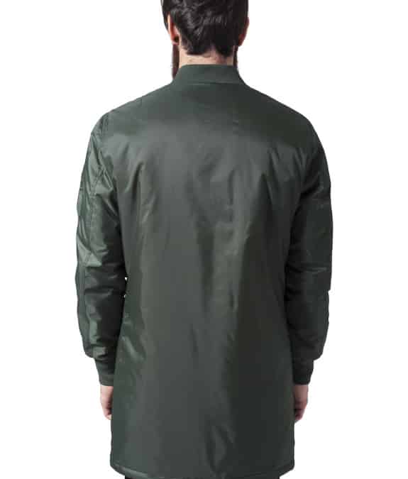 Long Bomber Jacket olive1